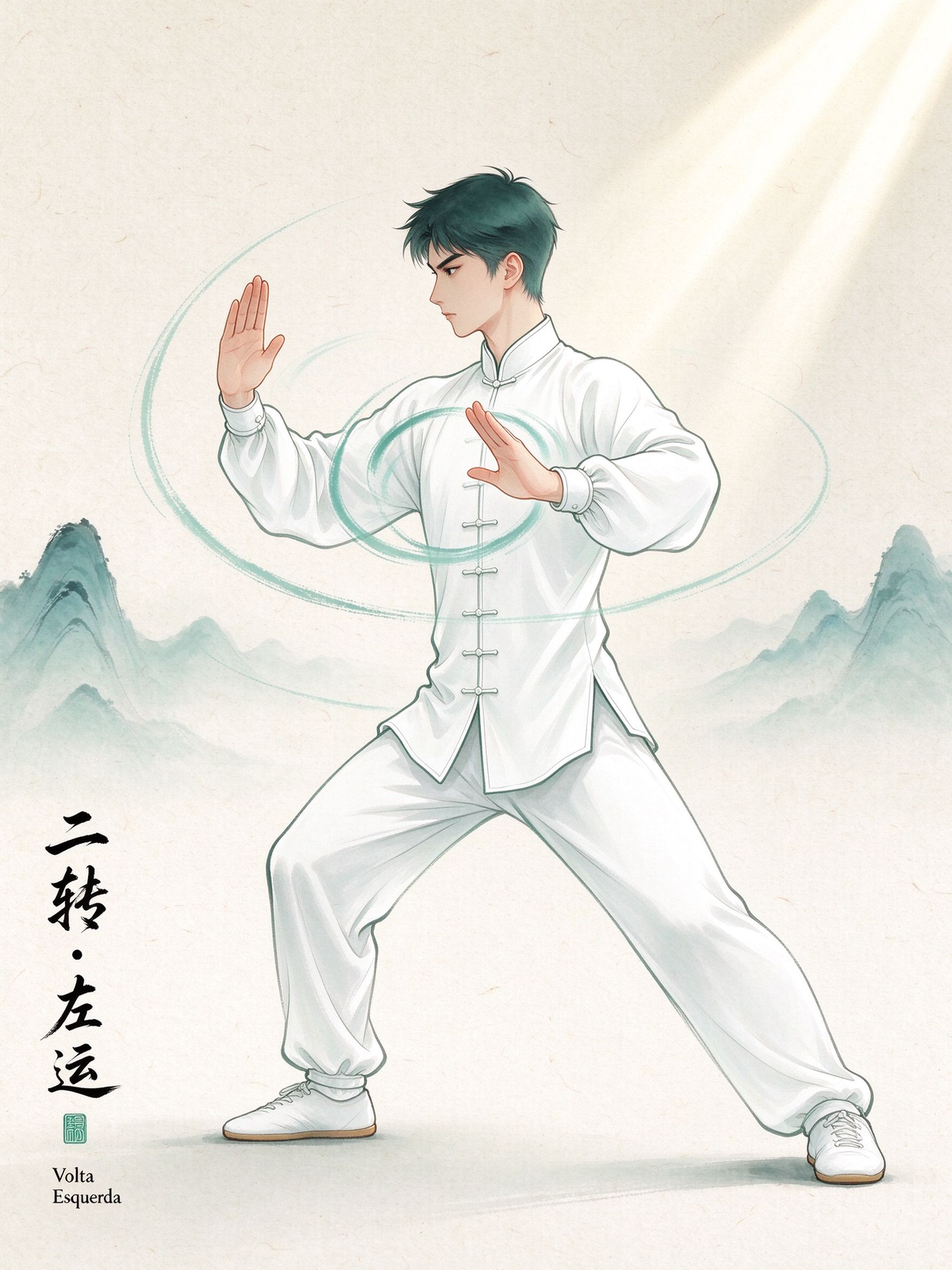 Nove Voltas do Tai Chi · Curso Online com 27 Vídeos (Cultivo Interno do Dantien — Do Início ao Retorno ao Centro)