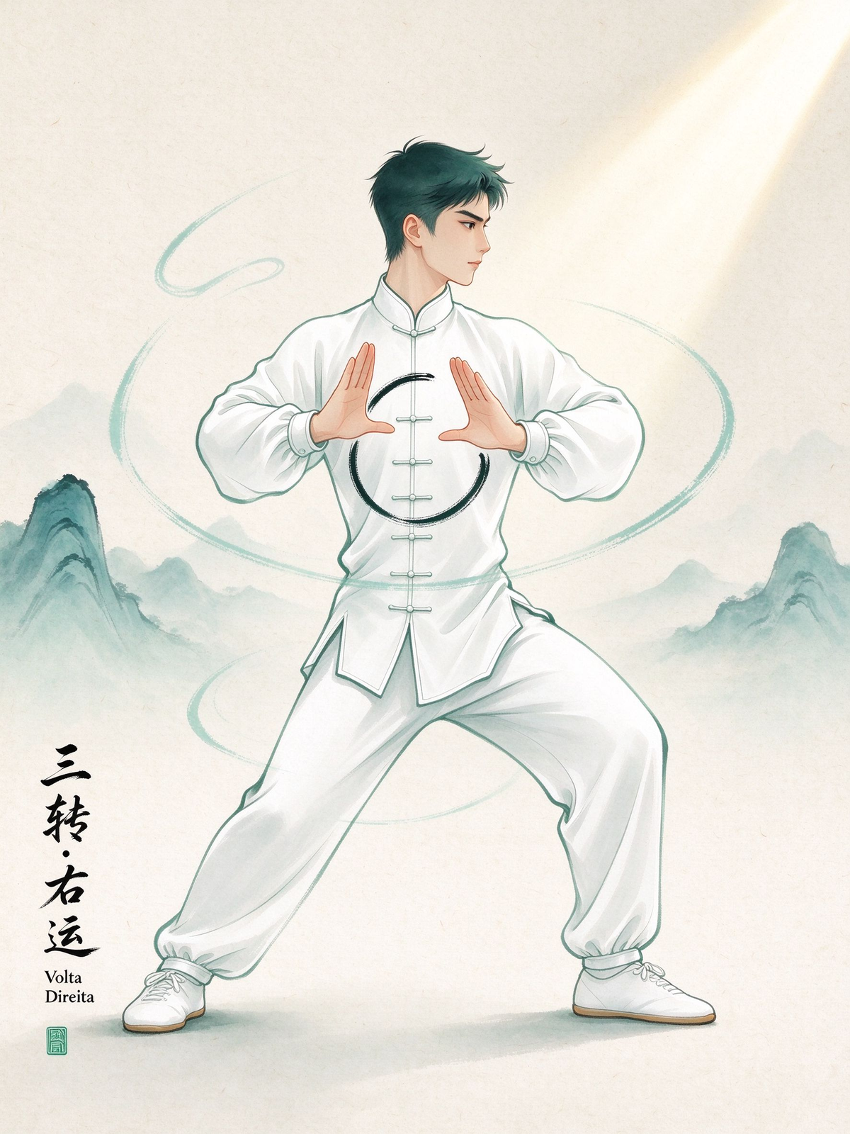 Nove Voltas do Tai Chi · Curso Online com 27 Vídeos (Cultivo Interno do Dantien — Do Início ao Retorno ao Centro)