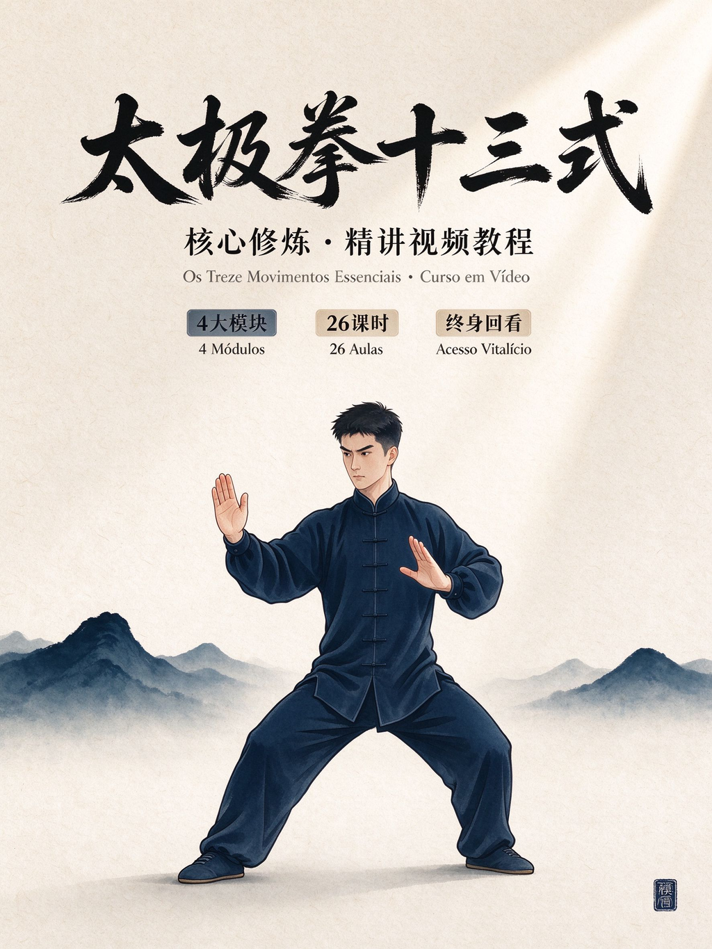Os Treze Movimentos Essenciais do Tai Chi · Curso Online com 26 Vídeos (Do Forma à Energia — O Núcleo do Tai Chi Chuan)
