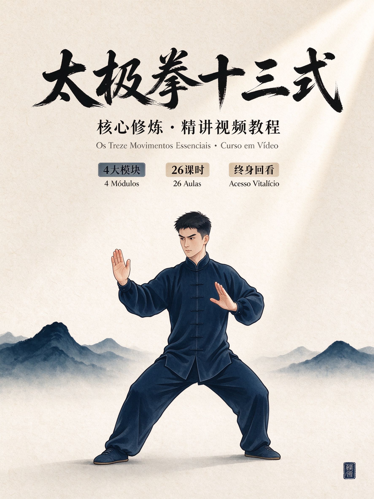 Os Treze Movimentos Essenciais do Tai Chi · Curso Online com 26 Vídeos (Do Forma à Energia — O Núcleo do Tai Chi Chuan)