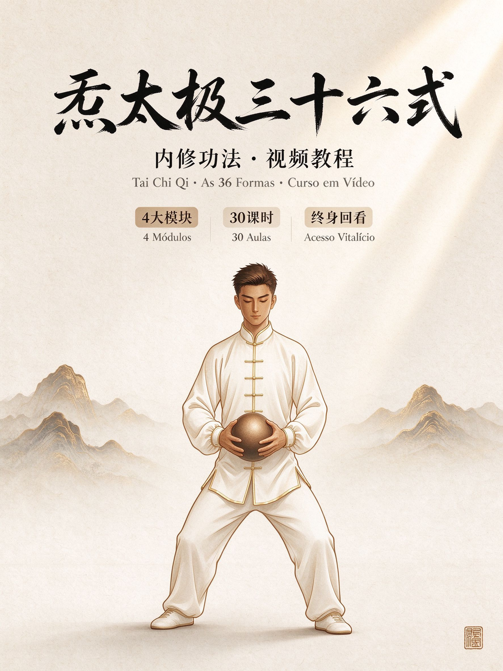 Tai Chi Qi · As 36 Formas · Curso Online com 30 Vídeos (Cultivo Interno — Guie o Corpo pelo Qi)