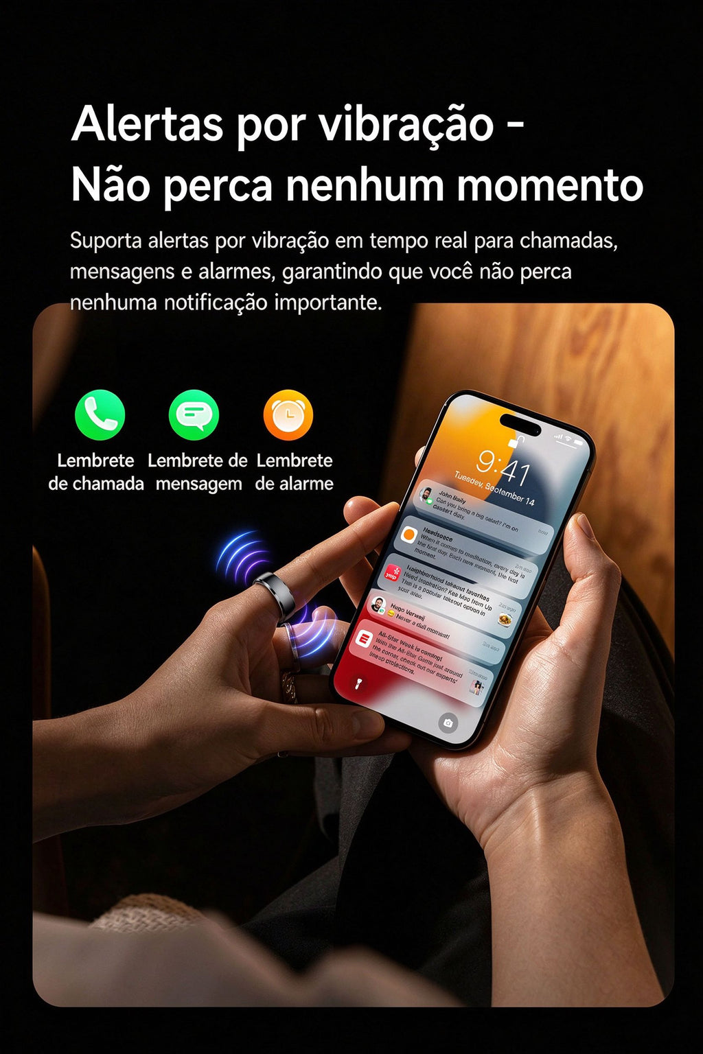 Anel Inteligente SY15 com Padrão de Futebol | Monitor de Saúde 24h, IP68, 100+ Modos Esportivos, Bateria de Longa Duração