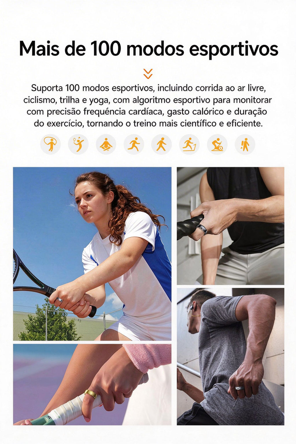 Anel Inteligente SY15 com Padrão de Futebol | Monitor de Saúde 24h, IP68, 100+ Modos Esportivos, Bateria de Longa Duração